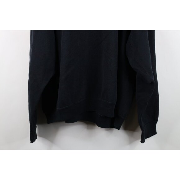 Vintage 80s 90s Streetwear Mens XL Distressed Blank Gusset Sweatshirt Black USA - Picture 12 of 12